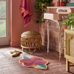 Opalhouse designed with Jungalow Shop 23 Seasons Go Around Flower Shaped Bath Rug Rose Red - Opalhouse™ Designed With Jungalow™