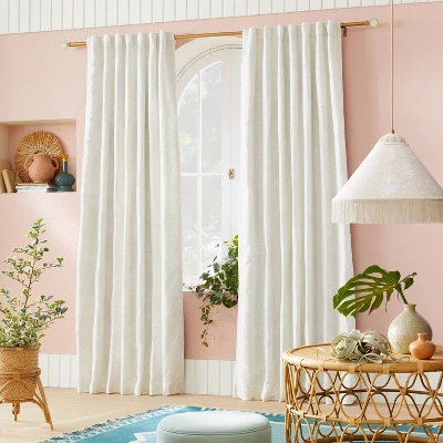 1pc Blackout Palm Frond Chenille Jacquard Window Curtain Panel - Opalhouse™ Designed With Jungalow™ 3 1pc Blackout Palm Frond Chenille Jacquard Window Curtain Panel - Opalhouse™ Designed With Jungalow™