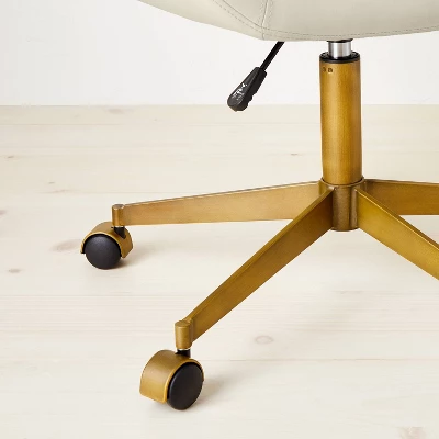 Mahonia Faux Leather Office Chair Cream/Aged Brass - Opalhouse™ Designed With Jungalow™ 6 Mahonia Faux Leather Office Chair Cream/Aged Brass - Opalhouse™ Designed With Jungalow™ - Image 5