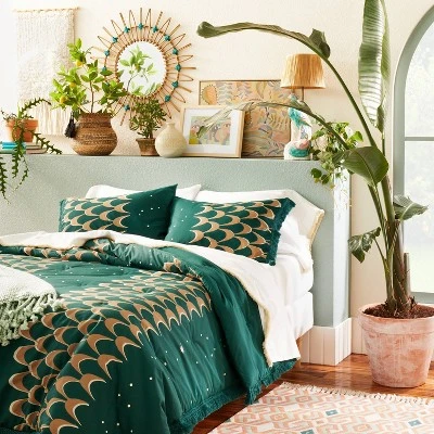 Full/Queen Printed Comforter & Sham Set Teal - Opalhouse™ Designed With Jungalow™ 3 Full/Queen Printed Comforter & Sham Set Teal - Opalhouse™ Designed With Jungalow™