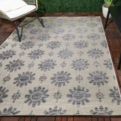 Opalhouse designed with Jungalow Shop 40 Dark Daisy Outdoor Rug Black - Opalhouse™