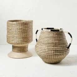 Seasgrass And Bamboo Woven Pedestal Vase - Opalhouse™ Designed With Jungalow™ -Opalhouse designed with Jungalow Shop GUEST f40310db 34b9 40f3 aeb2 f7887abcfcc9