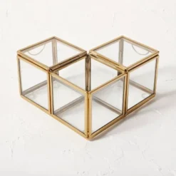 Metal Glass Decorative Box Gold - Opalhouse™ Designed With Jungalow™ -Opalhouse designed with Jungalow Shop GUEST fc927fff 547b 4c4d 937a 78a22e5d52ae