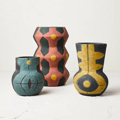 Medium Geo Pattern Vase Yellow - Opalhouse™ Designed With Jungalow™ 5 Medium Geo Pattern Vase Yellow - Opalhouse™ Designed With Jungalow™ - Image 3